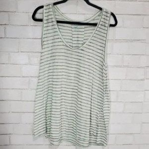 Stem Mint Stripe Faded Vintage Style Lightweight Flowy Tank Top. S.